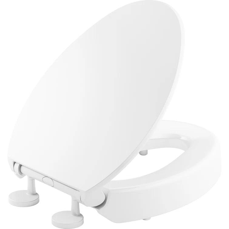 Hyten Elevated Toilet Seat with Quiet-Close Lid and Seat and Grip-Tight Bumpers