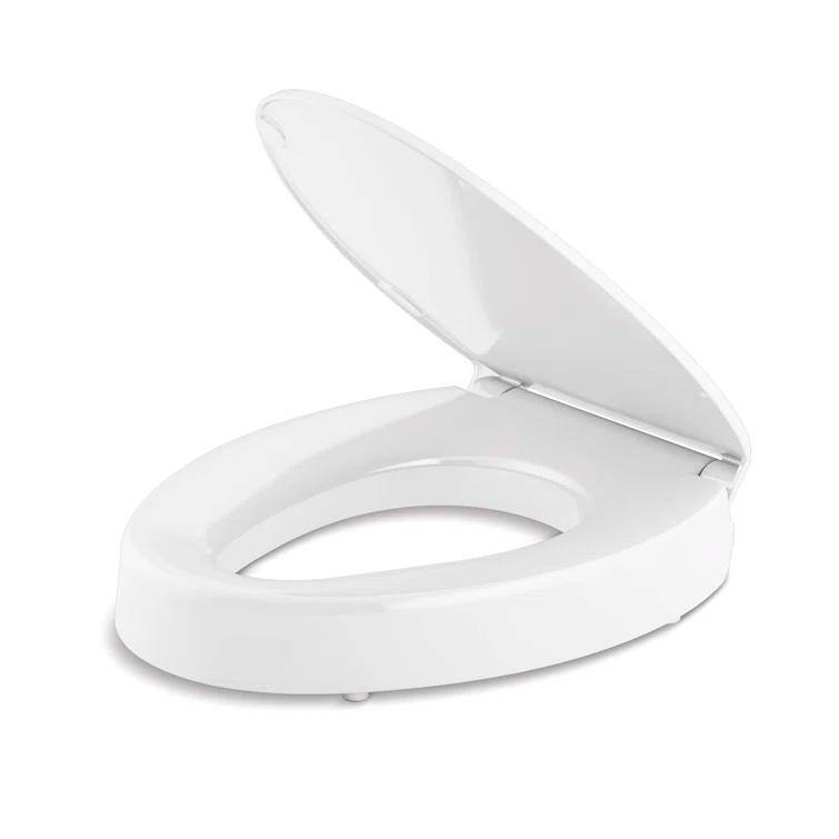 Hyten Elevated Toilet Seat with Quiet-Close Lid and Seat and Grip-Tight Bumpers