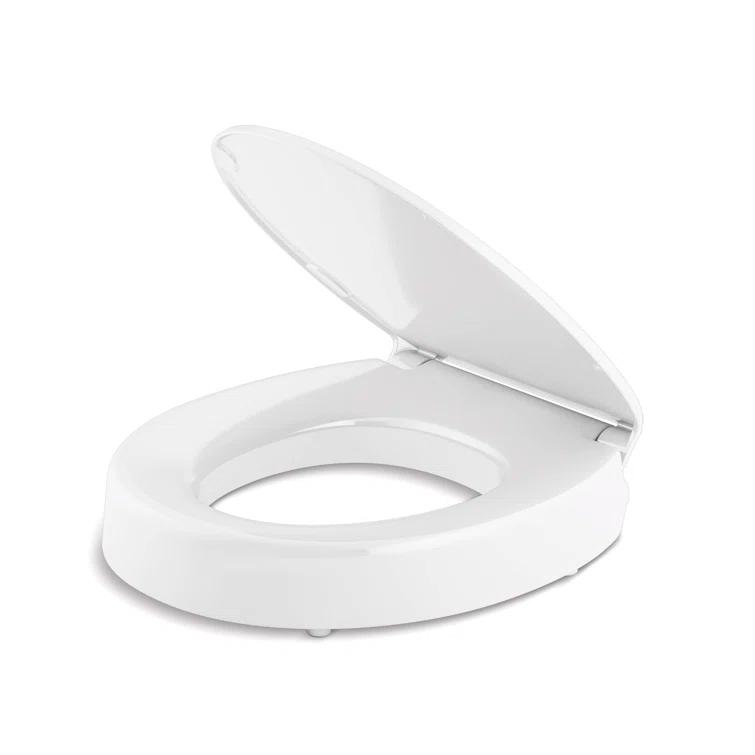 Hyten Elevated Toilet Seat with Quiet-Close Lid and Seat and Grip-Tight Bumpers