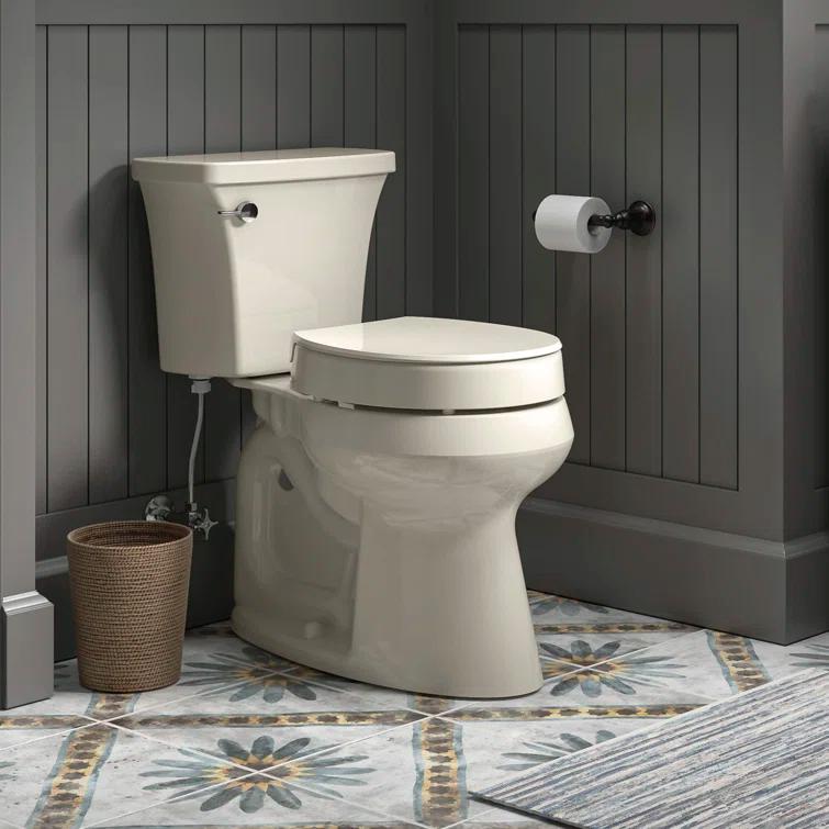 Hyten Elevated Toilet Seat with Quiet-Close Lid and Seat and Grip-Tight Bumpers