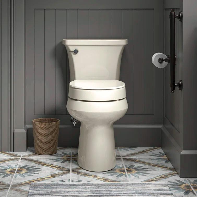 Hyten Elevated Toilet Seat with Quiet-Close Lid and Seat and Grip-Tight Bumpers