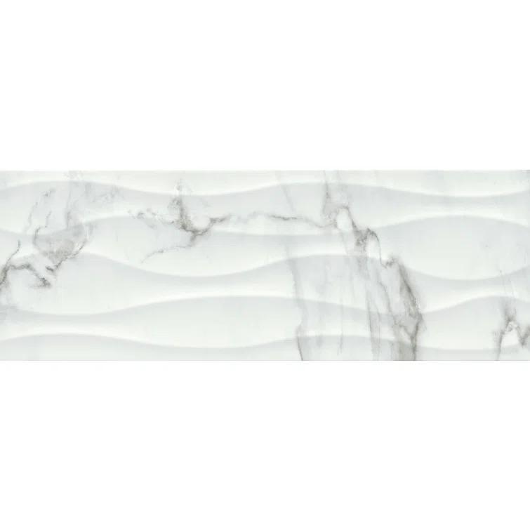 Emser Tile Sculpture Wav Venato 13 in. x 36 in. Glossy Ceramic Wall Tile (12.93 sq. ft./Case)