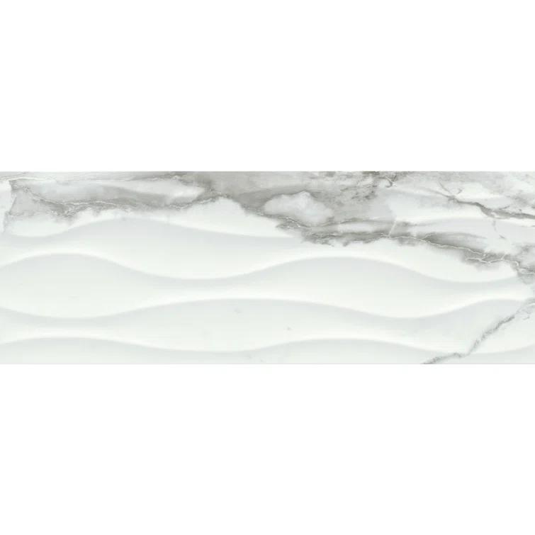 Emser Tile Sculpture Wav Venato 13 in. x 36 in. Glossy Ceramic Wall Tile (12.93 sq. ft./Case)