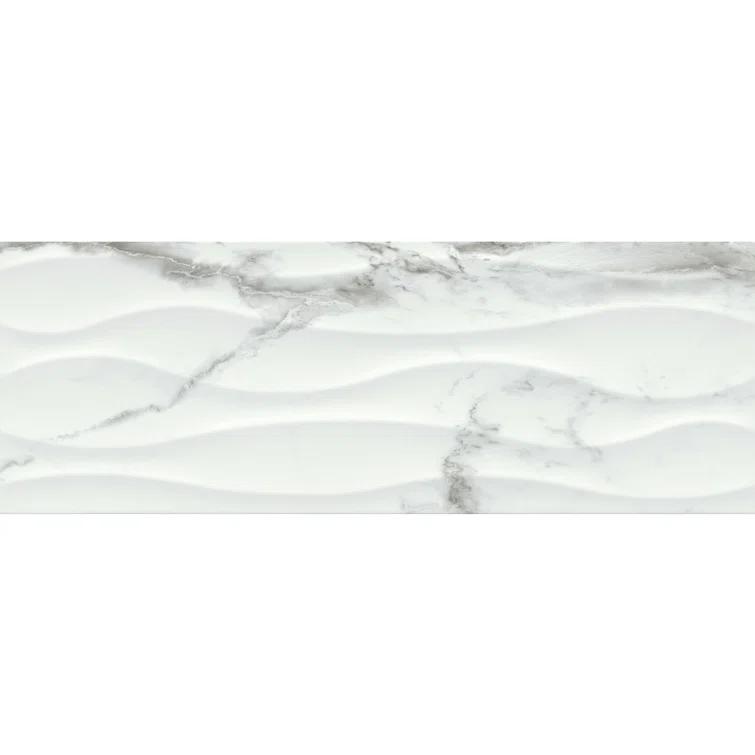 Emser Tile Sculpture Wav Venato 13 in. x 36 in. Glossy Ceramic Wall Tile (12.93 sq. ft./Case)