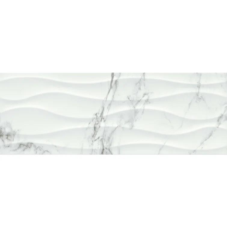 Emser Tile Sculpture Wav Venato 13 in. x 36 in. Glossy Ceramic Wall Tile (12.93 sq. ft./Case)