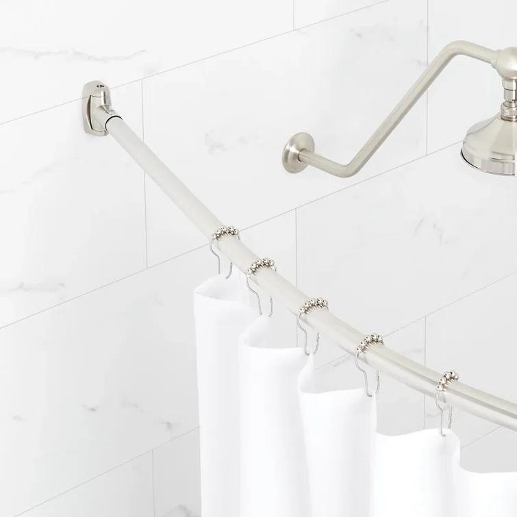 60" Brass Curved Shower Curtain Rod