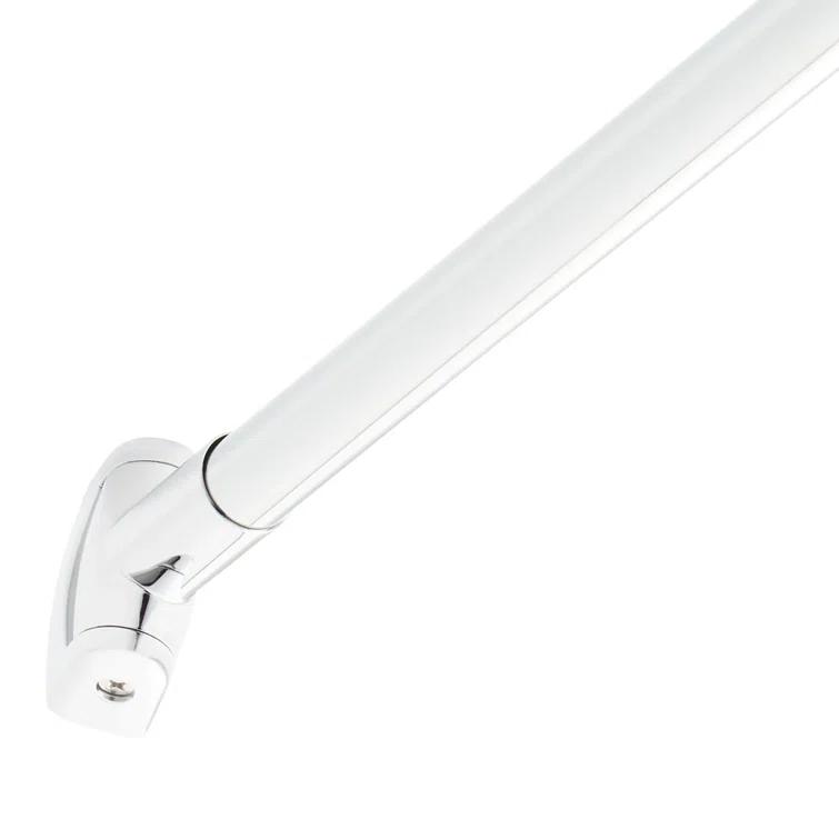 60" Chrome Curved Wall Mounted Shower Curtain Rod