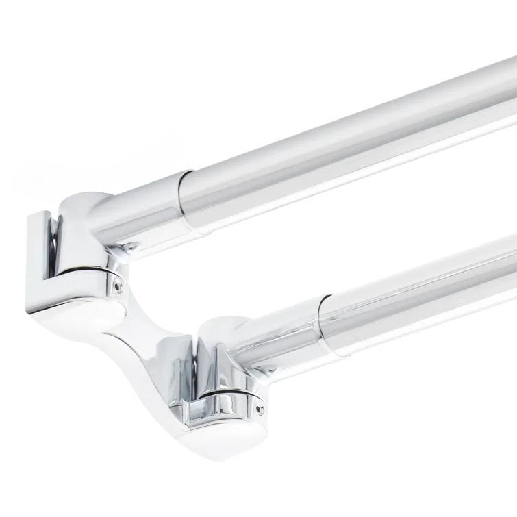 Signature Hardware 60" Brass Straight Double Bar Shower Curtain Rod