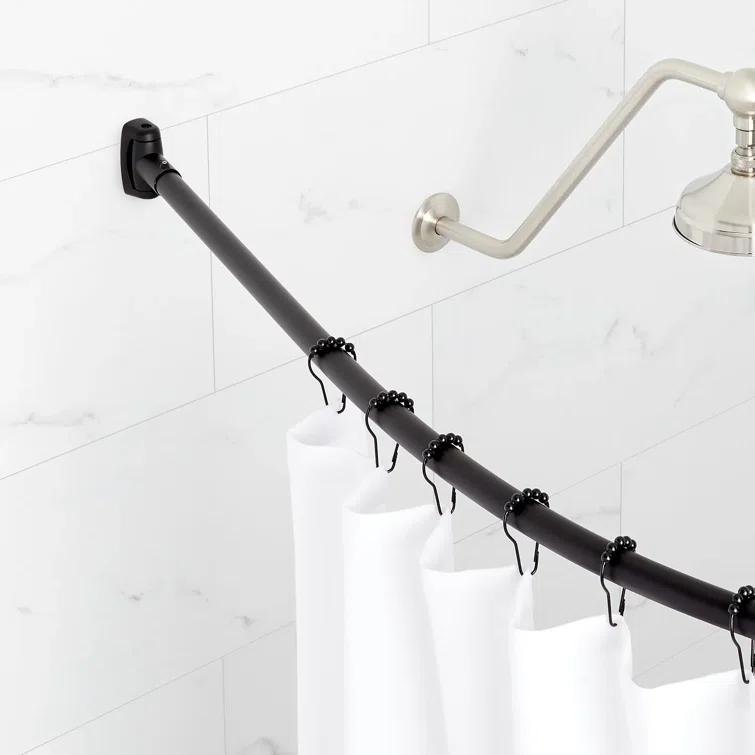 Signature Hardware 60" Brass Curved Shower Curtain Rod