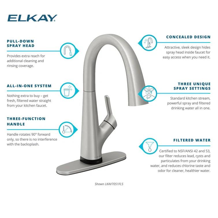Avado Pull Down Single Handle Kitchen Faucet