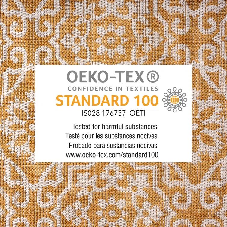 Nicole Miller New York Patio Country Danica Geometric Indoor/Outdoor Area Rug, Yellow/White