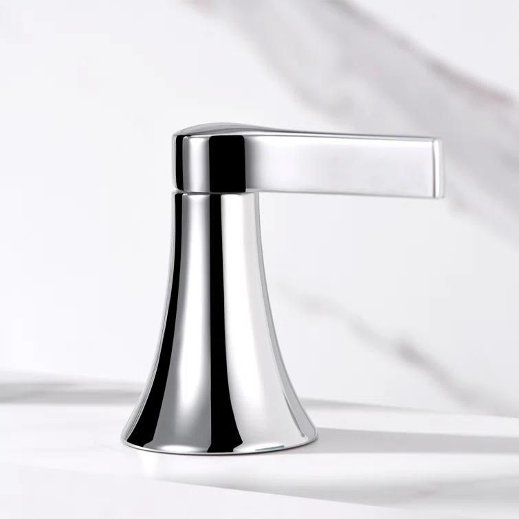 Widespread Bathroom Faucet with Drain Assembly