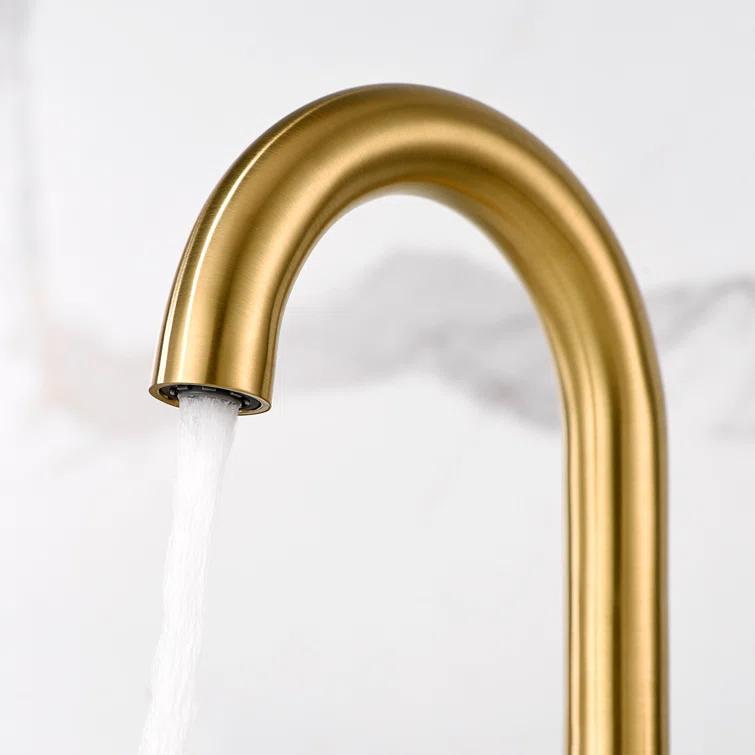 Widespread Bathroom Faucet with Drain Assembly