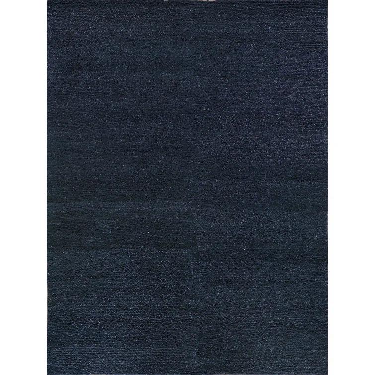 Borelli Hand-Loomed Wool Navy Blue Area Rug