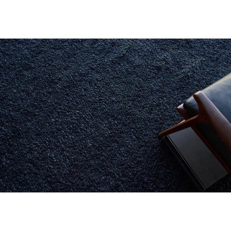 Borelli Hand-Loomed Wool Navy Blue Area Rug