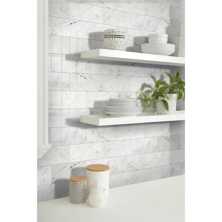 Apollo Tile 3" x 6" Marble Look Subway Wall & Floor Tile