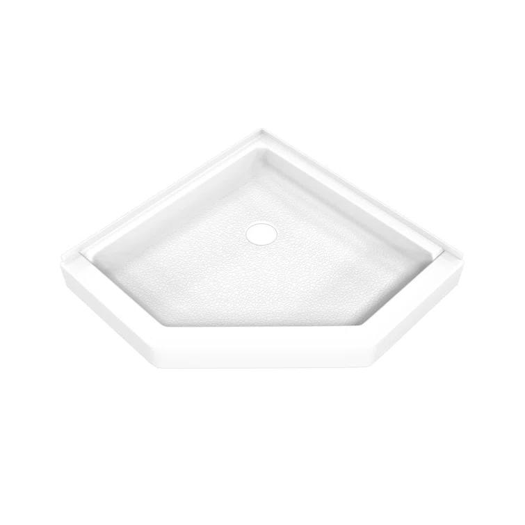 DreamLine DreamStone 36 in. D x 36 in. W Base and Wall Kit in White Modern Subway Pattern