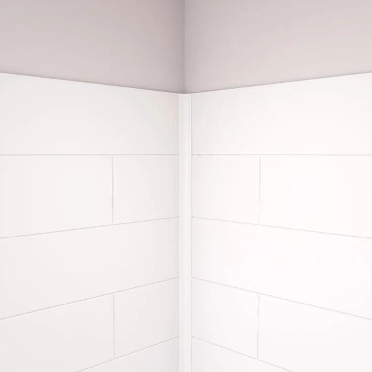 DreamLine DreamStone 36 in. D x 36 in. W Base and Wall Kit in White Modern Subway Pattern