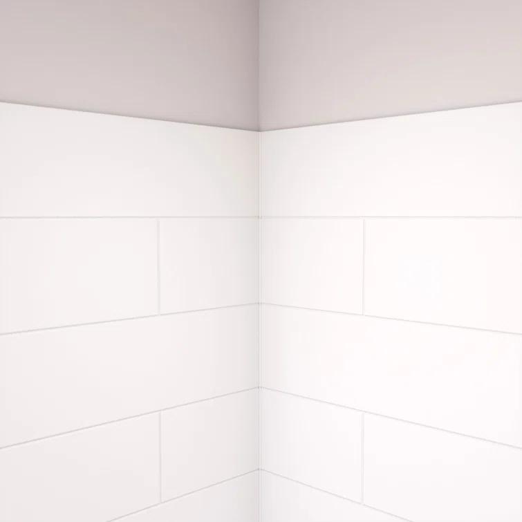 DreamLine DreamStone 36 in. D x 36 in. W Base and Wall Kit in White Modern Subway Pattern