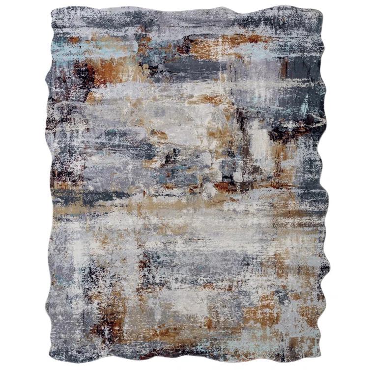 Denali Gray 5' x 7' Abstract Synthetic Area Rug