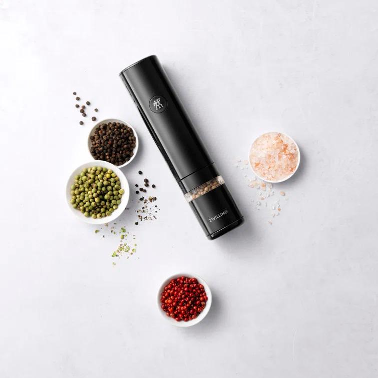 Black Matte Electric Salt and Pepper Mill with Ceramic Grinder