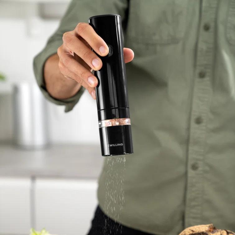 Black Matte Electric Salt and Pepper Mill with Ceramic Grinder