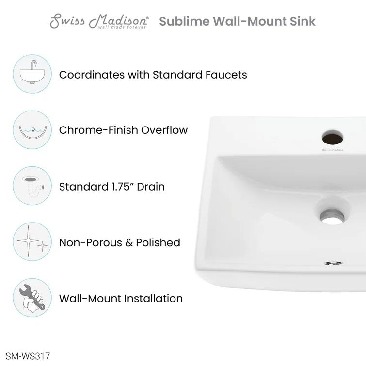 Voltaire Sublime Compact Ceramic Wall Hung Sink