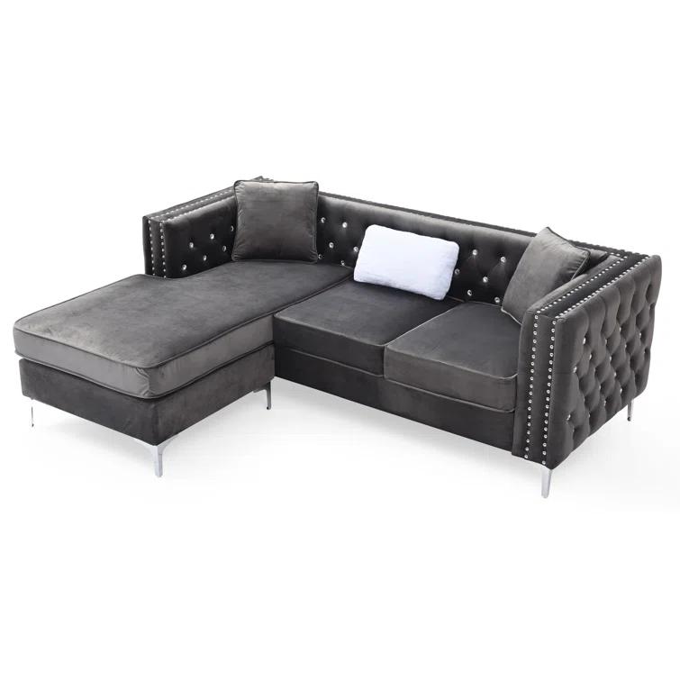 Tina 2 - Piece Velvet Sectional