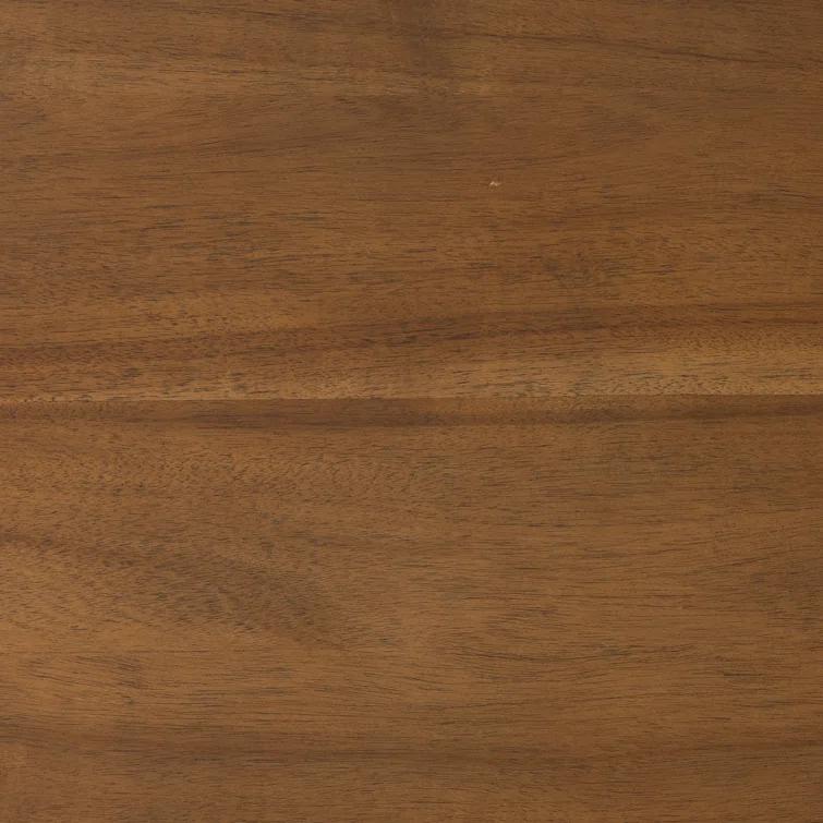 Contemporary Round Brown Wood End Table