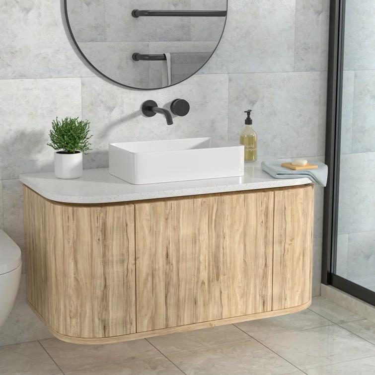 21"x13" White Ceramic Rectangular Vessel Bathroom Sink