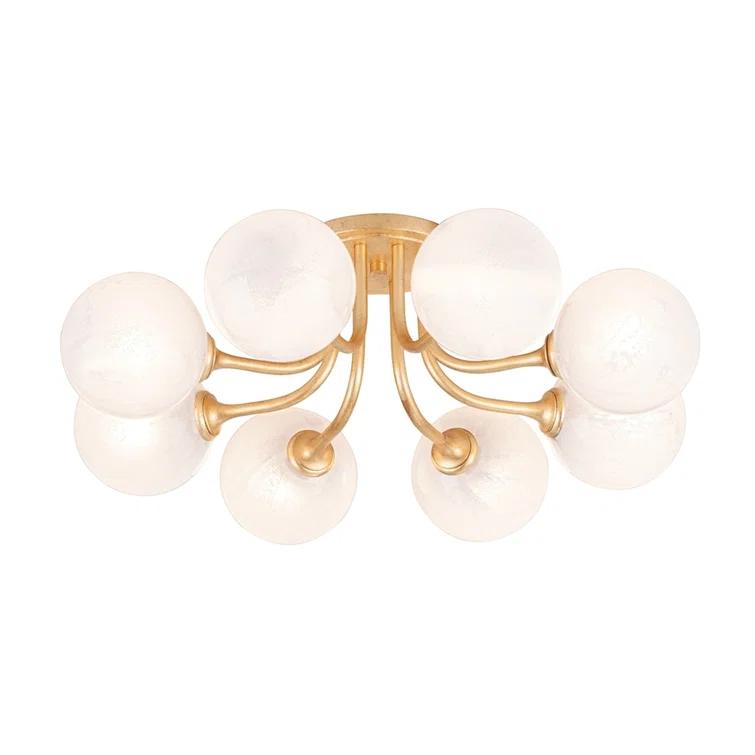 Keller Semi-Flush Mount Light - Brass / 8 Light