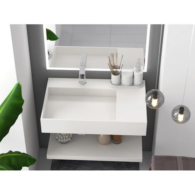 Juniper 30" Wall Mounted Bathroom Sink With Left Basin
