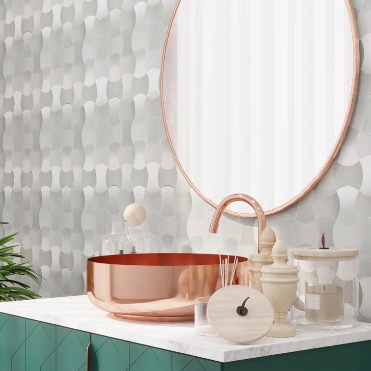 Avant Decor 3.6'' W x 1.85'' L Aluminum Peel and Stick Mosaic Tile