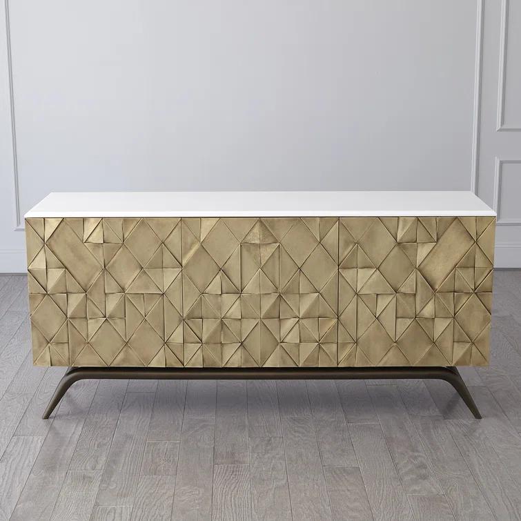 Global Views Triangle Cabinet-Brass