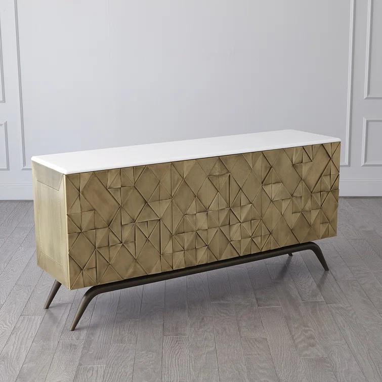 Global Views Triangle Cabinet-Brass