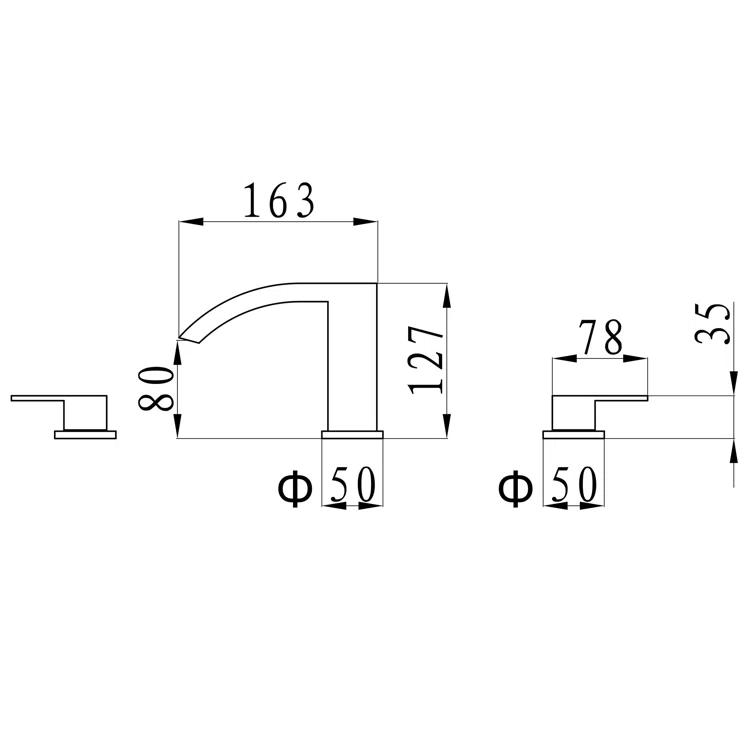 Widespread 2-handle Bathroom Faucet