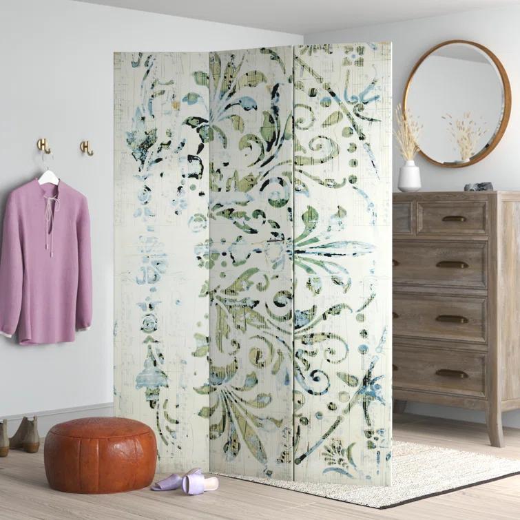 Cowart 47.25" W x 70.75" H - 3-Panel Canvas Folding Room Divider