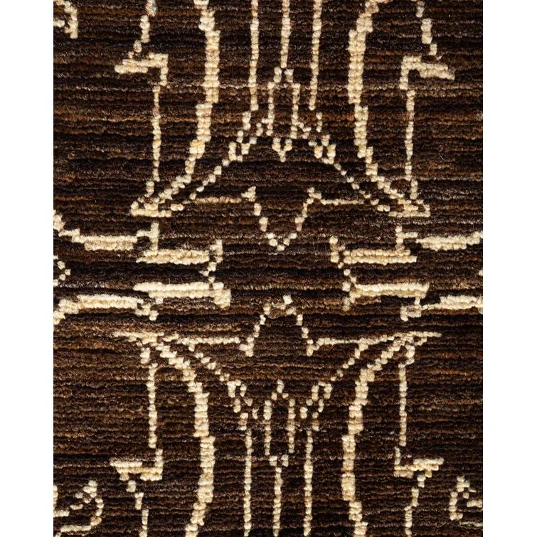 Ivory Stripe Hand-Knotted Wool Area Rug 10' x 14'