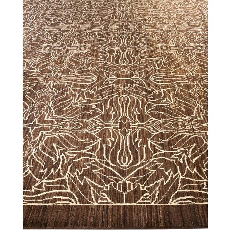 Ivory Stripe Hand-Knotted Wool Area Rug 10' x 14'