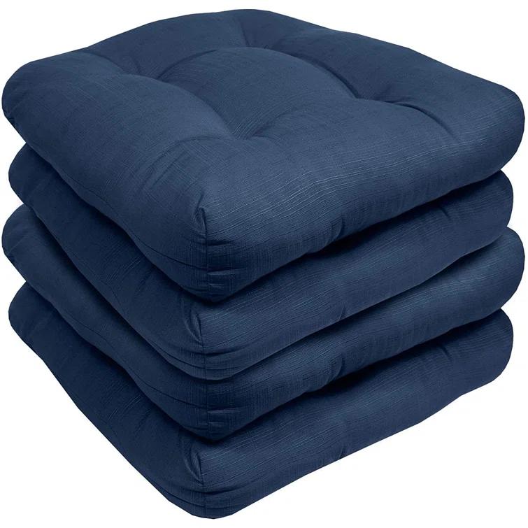 Premium Patio Tufted Outdoor Solid Chair Cushions, 19" x 19"