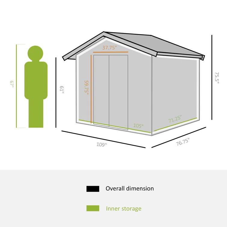 Outsunny Metal Storage Shed
