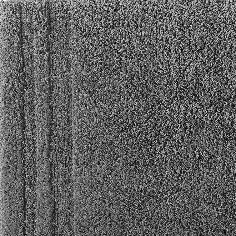 Eden Plush Pile Solid Reversible Cotton White 2 Piece Bath Rug Set