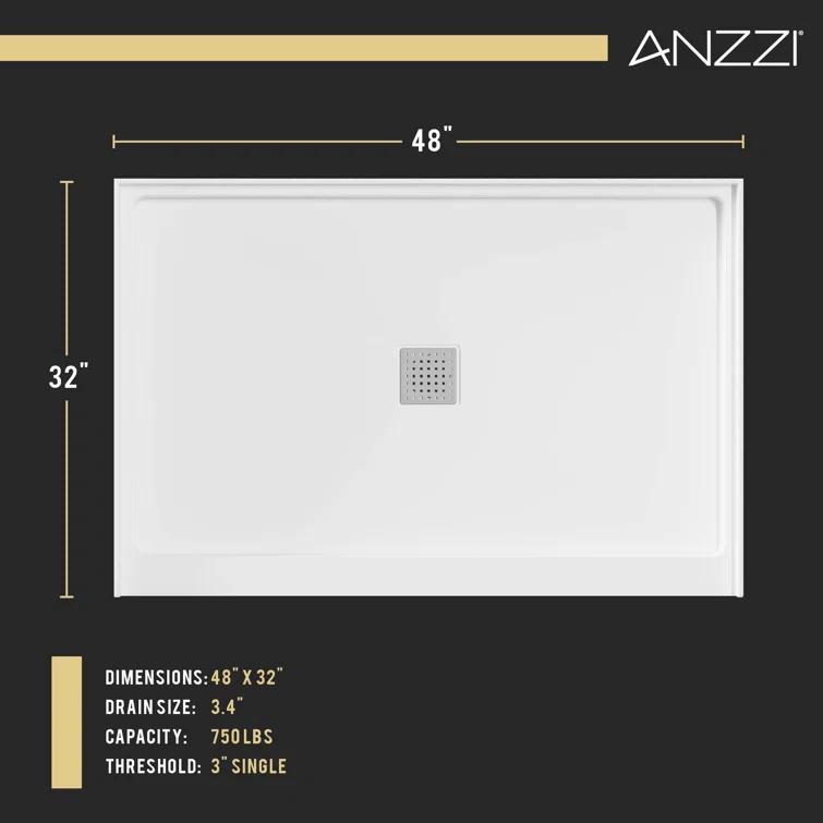 48'' W 32'' D Rectangular Triple Shower Base