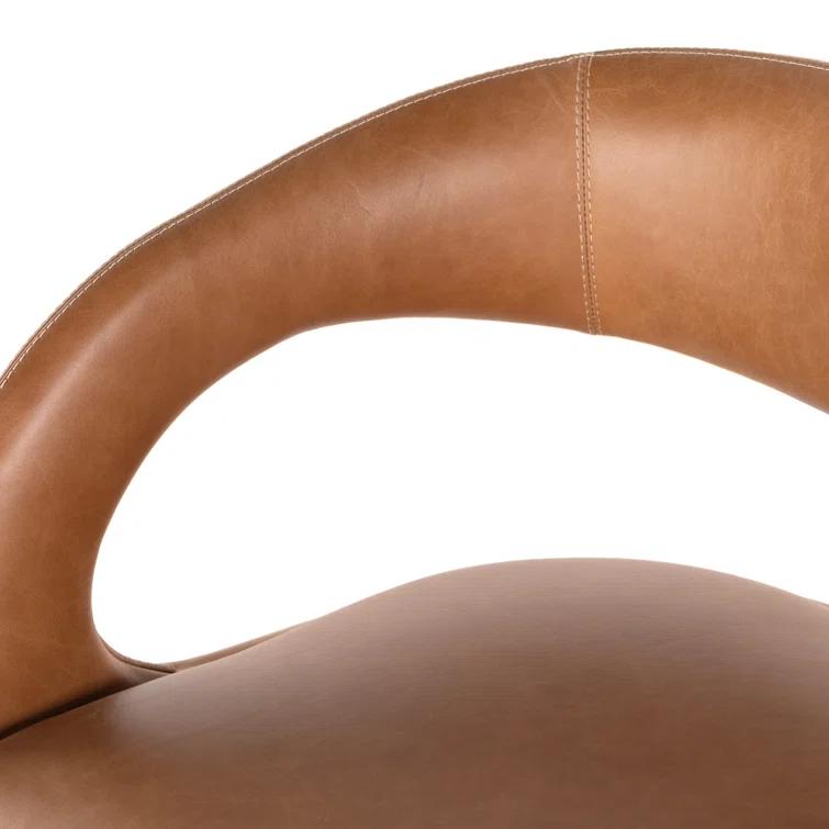 Sonoma Butterscotch Genuine Leather 55" Modern Dining Bench