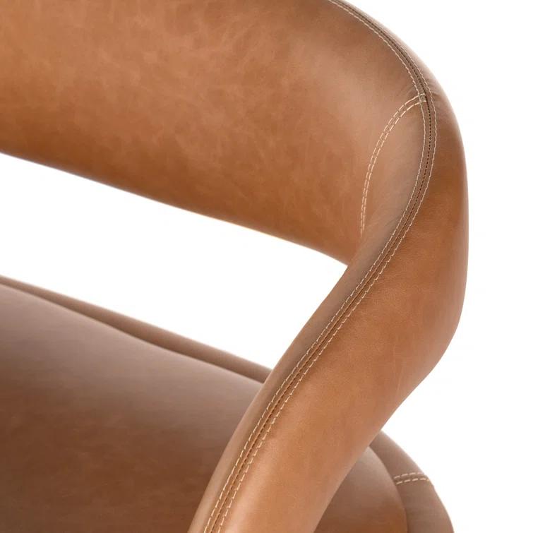 Sonoma Butterscotch Genuine Leather 55" Modern Dining Bench