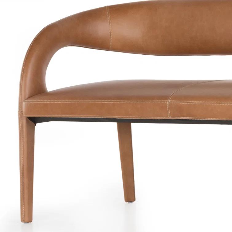Sonoma Butterscotch Genuine Leather 55" Modern Dining Bench