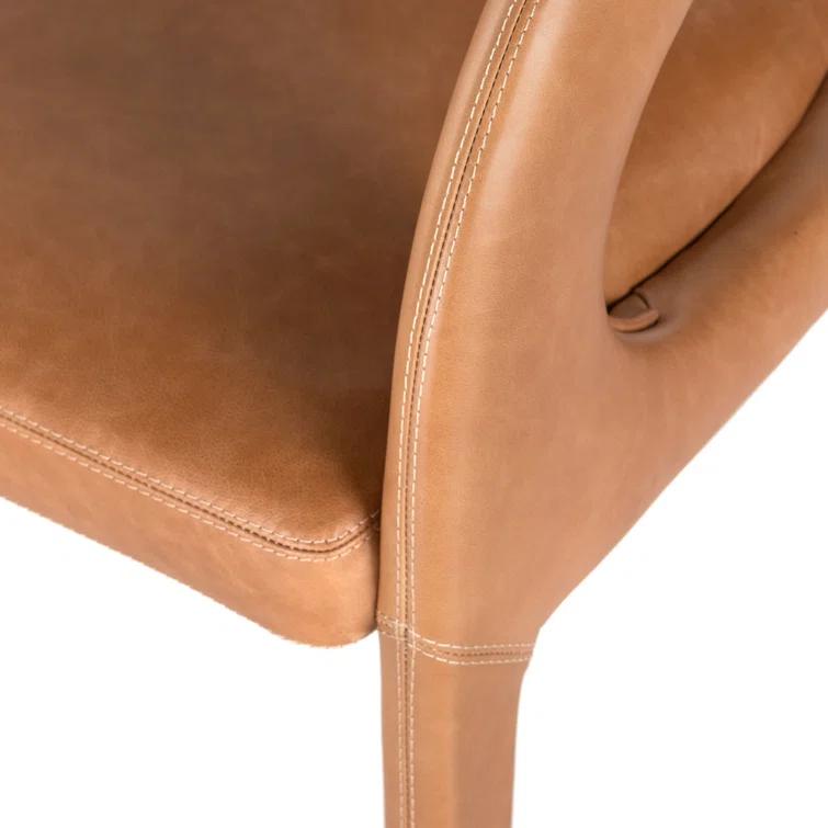 Sonoma Butterscotch Genuine Leather 55" Modern Dining Bench