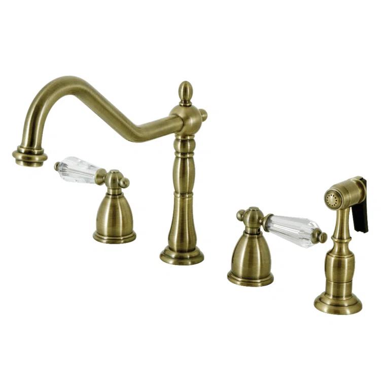 Kingston Brass Wilshire Double-Handle 3-Hole Widespread Kitchen Faucet