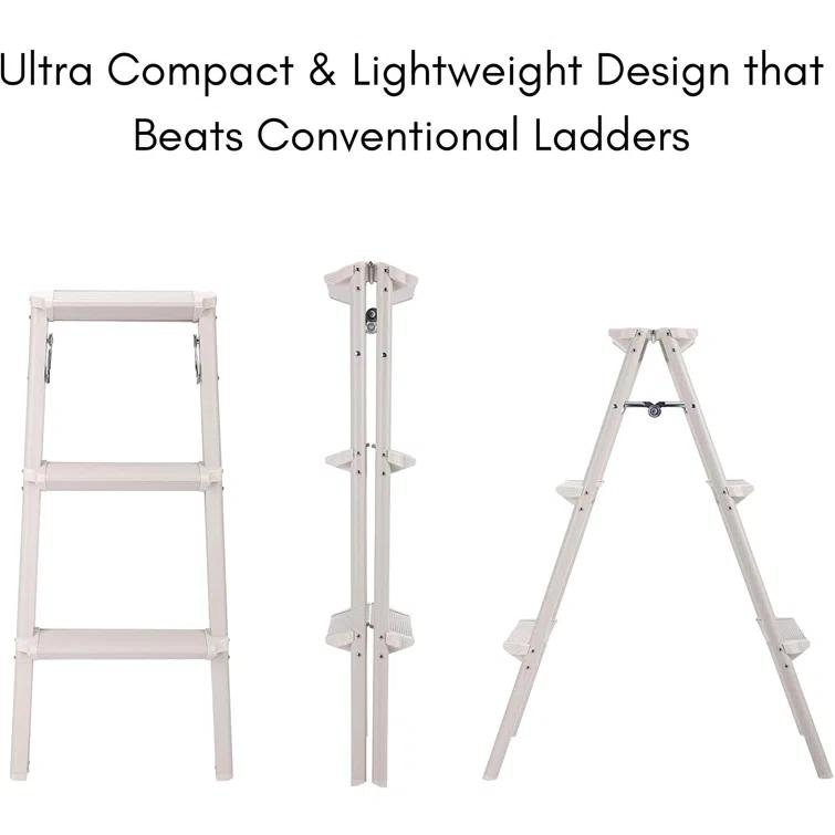 BirdRock Home 3 - Step Steel Lightweight Folding Step Ladder