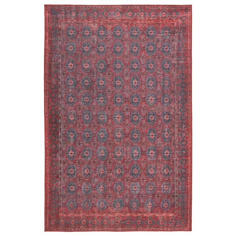 Kate Lester + Jaipur Living Machine Washable Kalinar Power Loom Performance Dark Red/Blue Rug